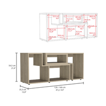 Load image into Gallery viewer, Extendable TV Stand Houston, Multiple Shelves, Light Pine Finish
