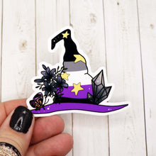 Load image into Gallery viewer, Asexual Pride Witch Hat Sticker
