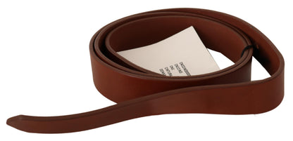 Costume National Brown Leather Silver Fastening Belt