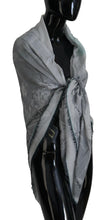 Load image into Gallery viewer, Costume National Gray Print Shawl Foulard Fringes Scarf
