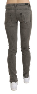 Costume National Gray Low Waist Skinny Denim Cotton Jeans