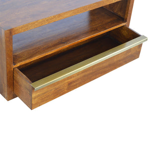 Chestnut Media Unit with Gold Bar