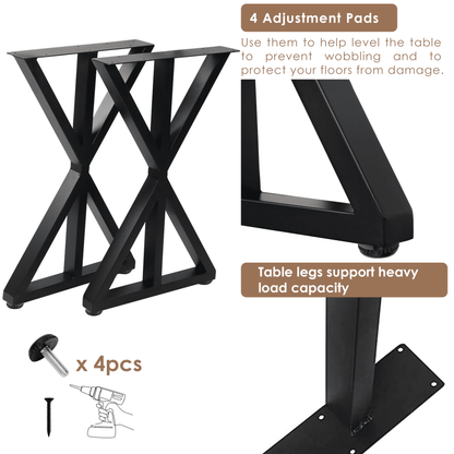 (28 x 24 in - TL3) Industrial Metal Table Legs, Metal Legs for Table