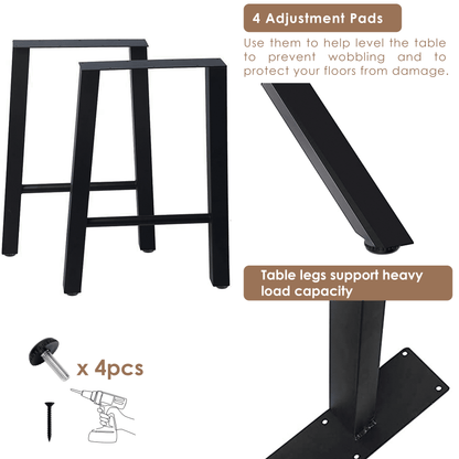 (28 x 17.7 in - TL1) Industrial Metal Table Legs, Metal Legs for Table