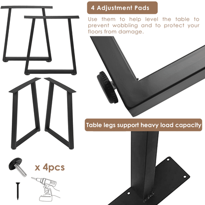 (28 x 24 in - TL4) Industrial Metal Table Legs, Metal Legs for Table