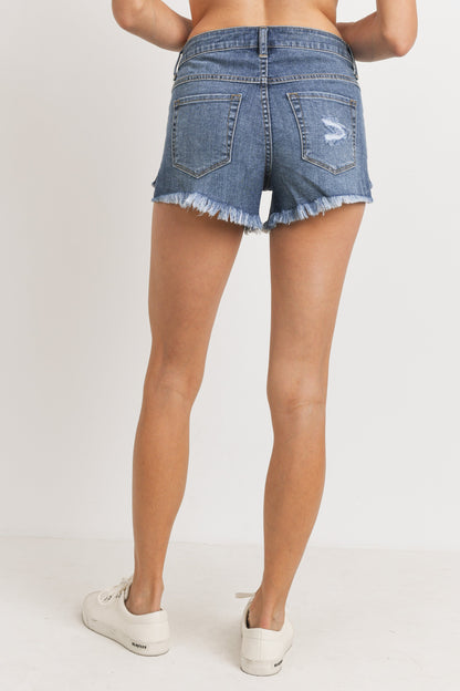 JUST USA BUTTON DOWN FRAYED HEM SHORT