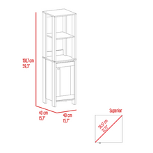 Load image into Gallery viewer, Linen Cabinet Jannes, Two Open Shelves, Single Door, Light Gray Finish
