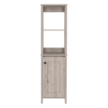 Load image into Gallery viewer, Linen Cabinet Jannes, Two Open Shelves, Single Door, Light Gray Finish
