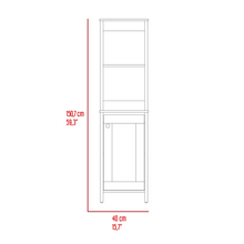 Load image into Gallery viewer, Linen Cabinet Jannes, Two Open Shelves, Single Door, Light Oak / White
