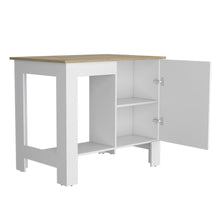 Load image into Gallery viewer, Arlington 2 Piece Kitchen Set, Kitchen Island + Pantry Cabinet, White
