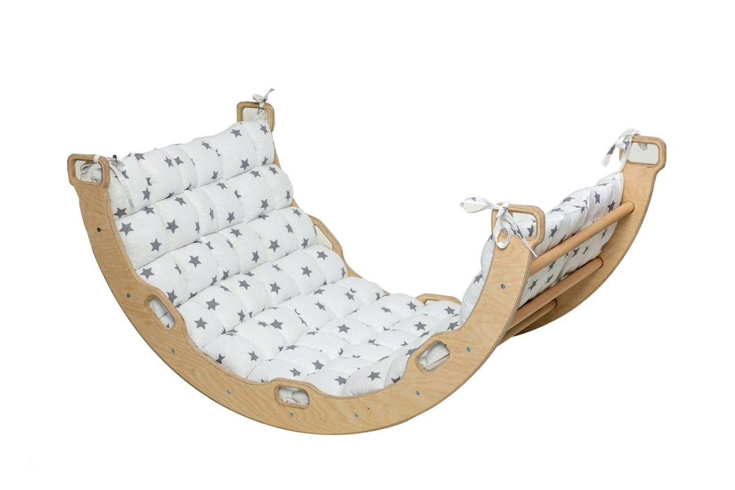 Climbing Arch / Rocker and White Star Pillow