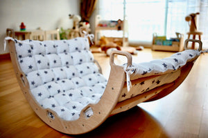 Climbing Arch / Rocker and White Star Pillow