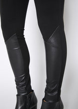 Load image into Gallery viewer, Black Leather Contrast Skinny Pants
