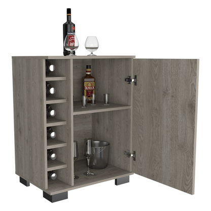 Bar Cabinet Karlu, Four Legs, Six Cubbies For Liquor Bottles, One