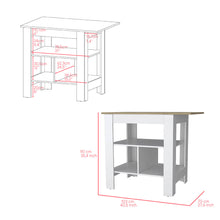 Load image into Gallery viewer, Bowie 2 Piece Kitchen Set, Kitchen Island + Pantry Cabinet, White /
