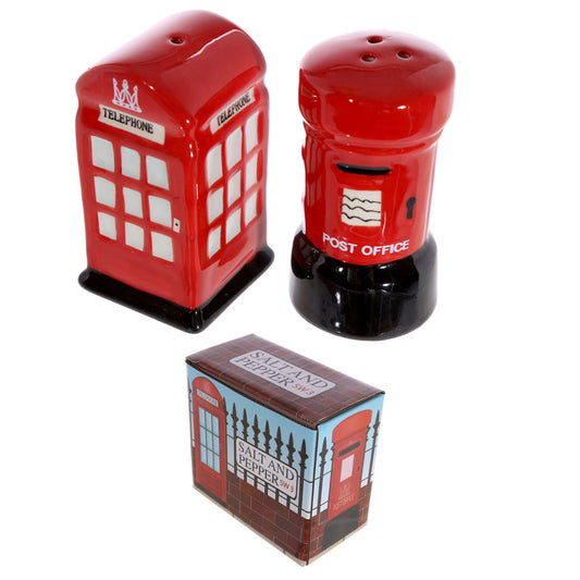 Novelty Ceramic Telephone and Letterbox Salt and Pepper Set