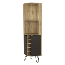 Load image into Gallery viewer, Corner Bar Cabinet Leverkusen, Six Wine Cubbies, Aged Oak / Black
