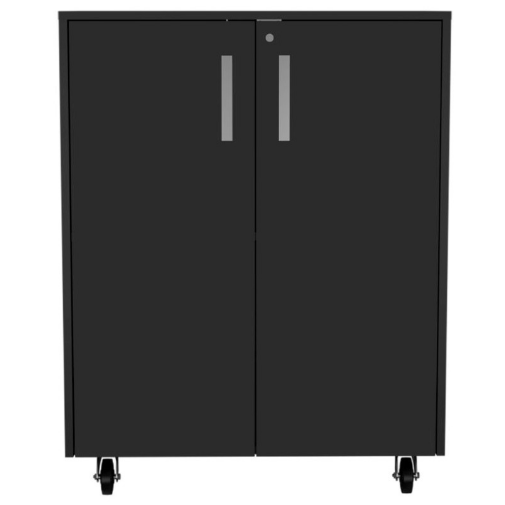 3 Drawers Storage Cabinet with Casters Lions Office, Black Wengue | Dressers