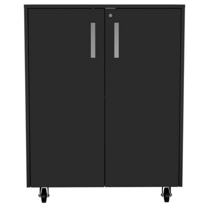 3 Drawers Storage Cabinet with Casters Lions Office, Black Wengue | Dressers