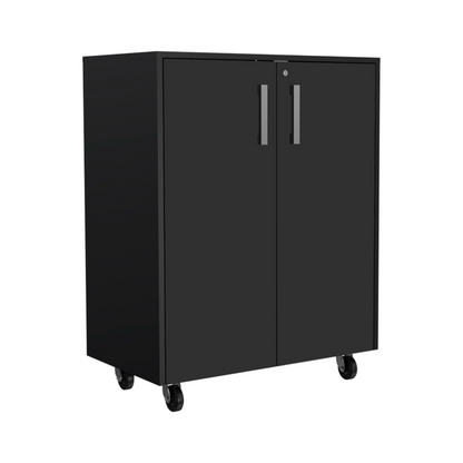 3 Drawers Storage Cabinet with Casters Lions Office, Black Wengue | Dressers