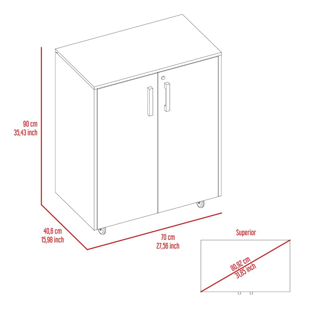 3 Drawers Storage Cabinet with Casters Lions Office, Black Wengue | Dressers