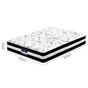 Giselle Bedding Mykonos Euro Top Pocket Spring Mattress 30cm Thick