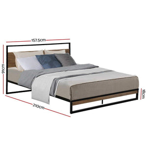 Artiss Metal Bed Frame Queen Size Mattress Base Platform Foundation