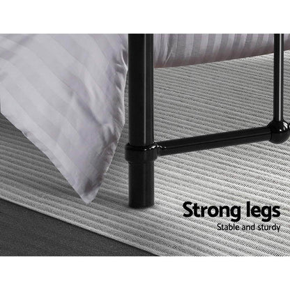 Artiss LEO Metal Bed Frame KS King Single - Black