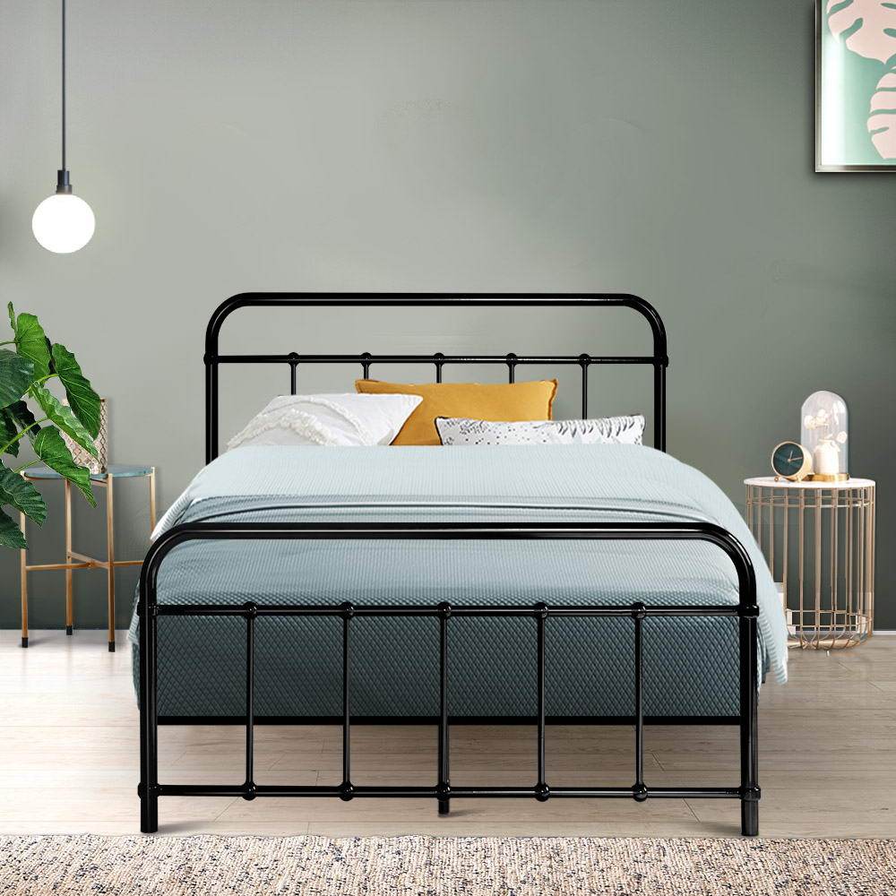 Artiss LEO Metal Bed Frame KS King Single - Black