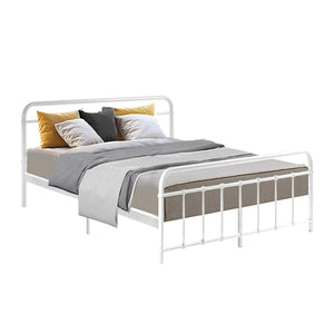 Artiss LEO Metal Bed Frame - Queen (White) | Bed & Bed frames