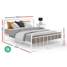 Load image into Gallery viewer, Artiss LEO Metal Bed Frame - Queen (White) | Bed &amp; Bed frames
