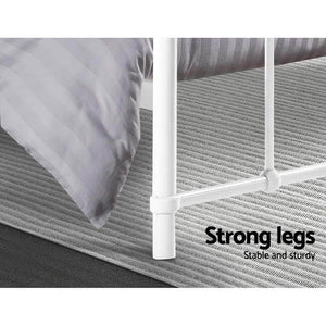 Artiss LEO Metal Bed Frame - Queen (White) | Bed & Bed frames