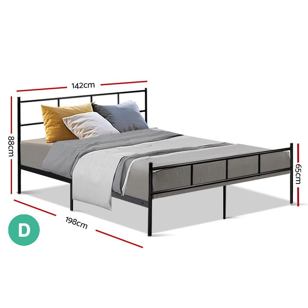 Artiss Metal Bed Frame Double Size Platform Foundation Mattress Base