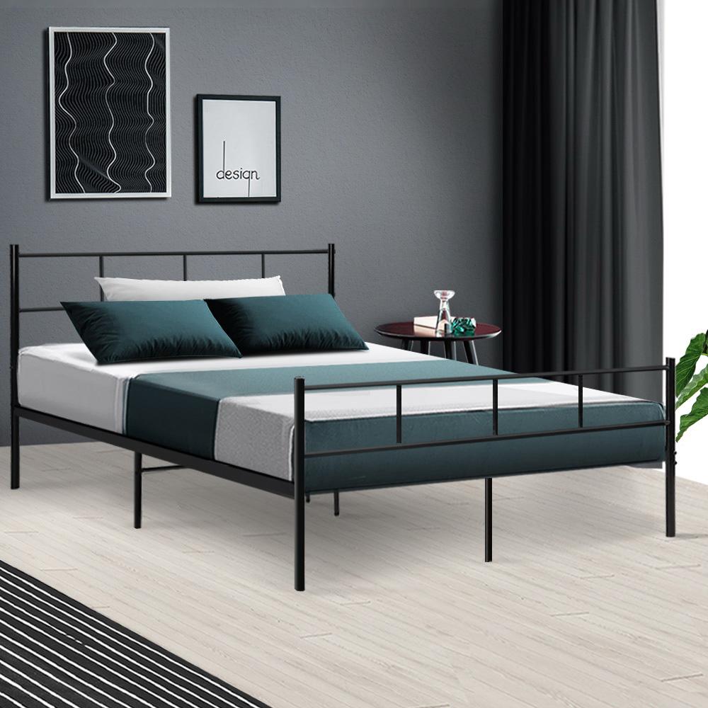 Artiss Metal Bed Frame Double Size Platform Foundation Mattress Base