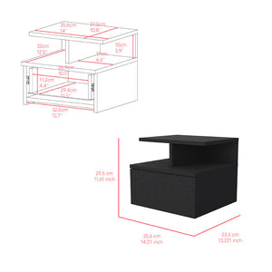 Kenya 2 Piece Bedroom Set, Armoire + Nightstand, Black Wengue Finish