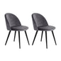 Artiss Set of 2 Velvet Modern Dining Chair - Dark Grey