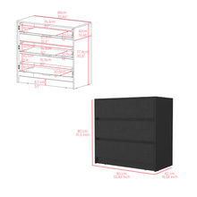 Load image into Gallery viewer, Dresser Maldus, Three drawers, Black Wengue Finish
