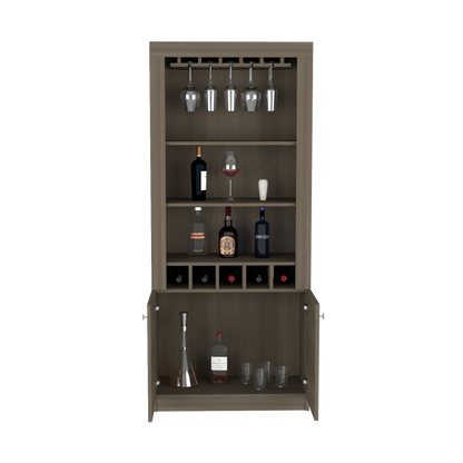 Bar Cabinet Margarita, Two Door Cabinet, Smokey Oak Finish