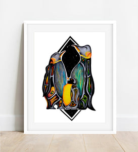 Celestial Penguin Art Print - Mary, Bob, and Sue, 2021