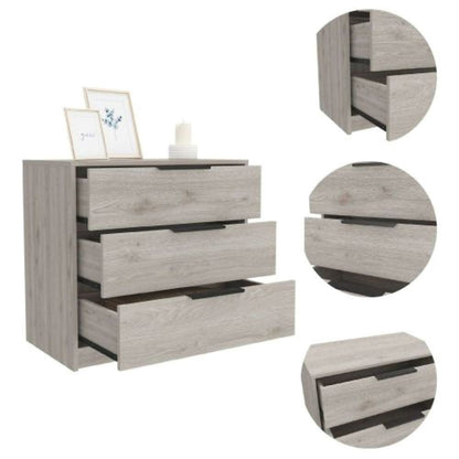 3 Drawers Dresser Maryland, Superior Top, Light Gray Finish | Furniture