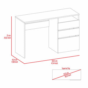 Computer Desk San Diego, One Shelf, Light Gray Finish