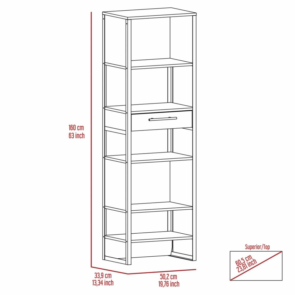 Bookcase Manhattan, Double Door, Dark Walnut Finish