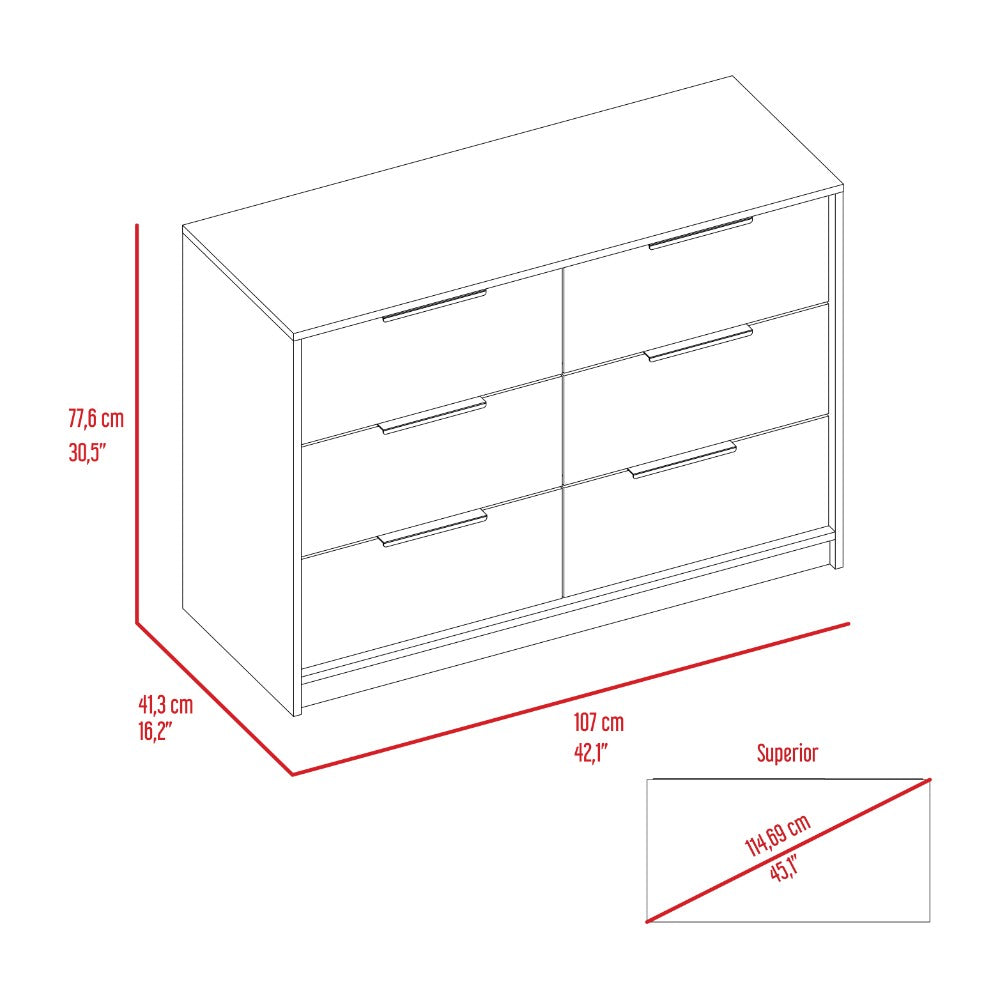 4 Drawer Double Dresser Maryland, Metal Handle, Black Wengue / Pine | Furniture