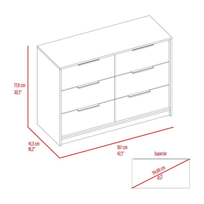 4 Drawer Double Dresser Maryland, Metal Handle, Black Wengue / Pine | Furniture