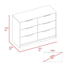 Load image into Gallery viewer, 4 Drawer Double Dresser Maryland, Metal Handle, Black Wengue / Pine | Furniture
