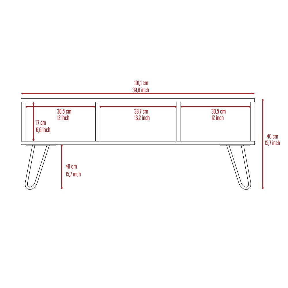 Coffee Table Minnesota, Two Shelves, Carbon Espresso Finish