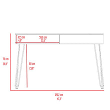 Load image into Gallery viewer, Desk Hinsdale with Hairpin Legs and Two Drawers, Black Wengue Finish
