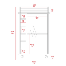 Load image into Gallery viewer, Bar Cart Baltimore, Six Wine Cubbies, Glass Door, Four Caster, Two
