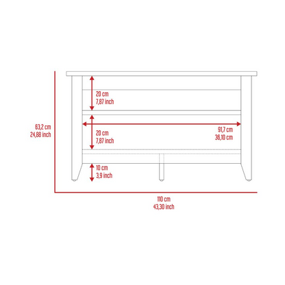 Storage Bench Susho, Upper and Lower Shelf, Light Oak Finish