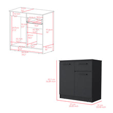 Load image into Gallery viewer, Dresser Carlin, Drawer and 2 Door Cabinets, Black Wengue Finish
